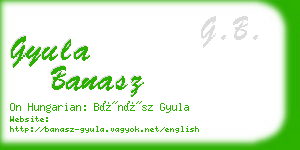 gyula banasz business card